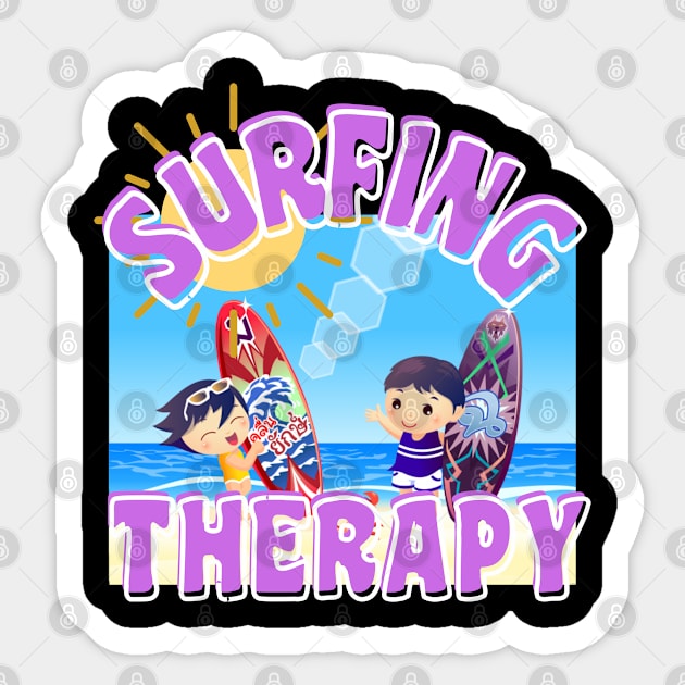 SURFING THERAPY Sticker by fantasmigorical